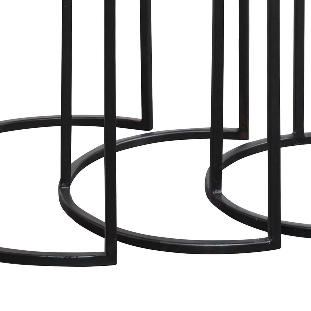 Metal Frame Round Top Nesting Tables, Set of 3, Espresso N301