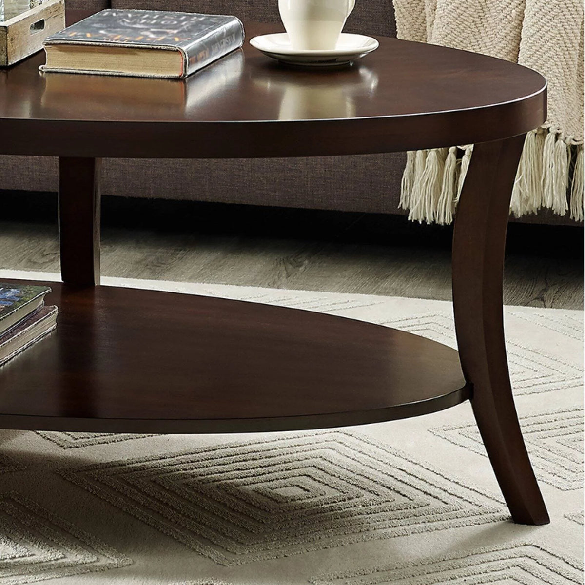 Espresso 3Pc Oval Coffee Table and End Table Set H799