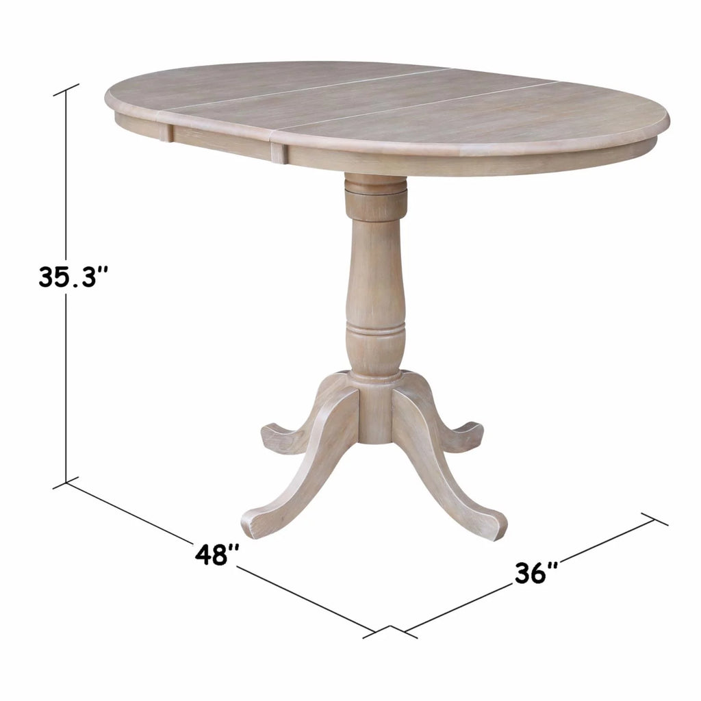 36" Round Top Pedestal Table with 12" Leaf U6362