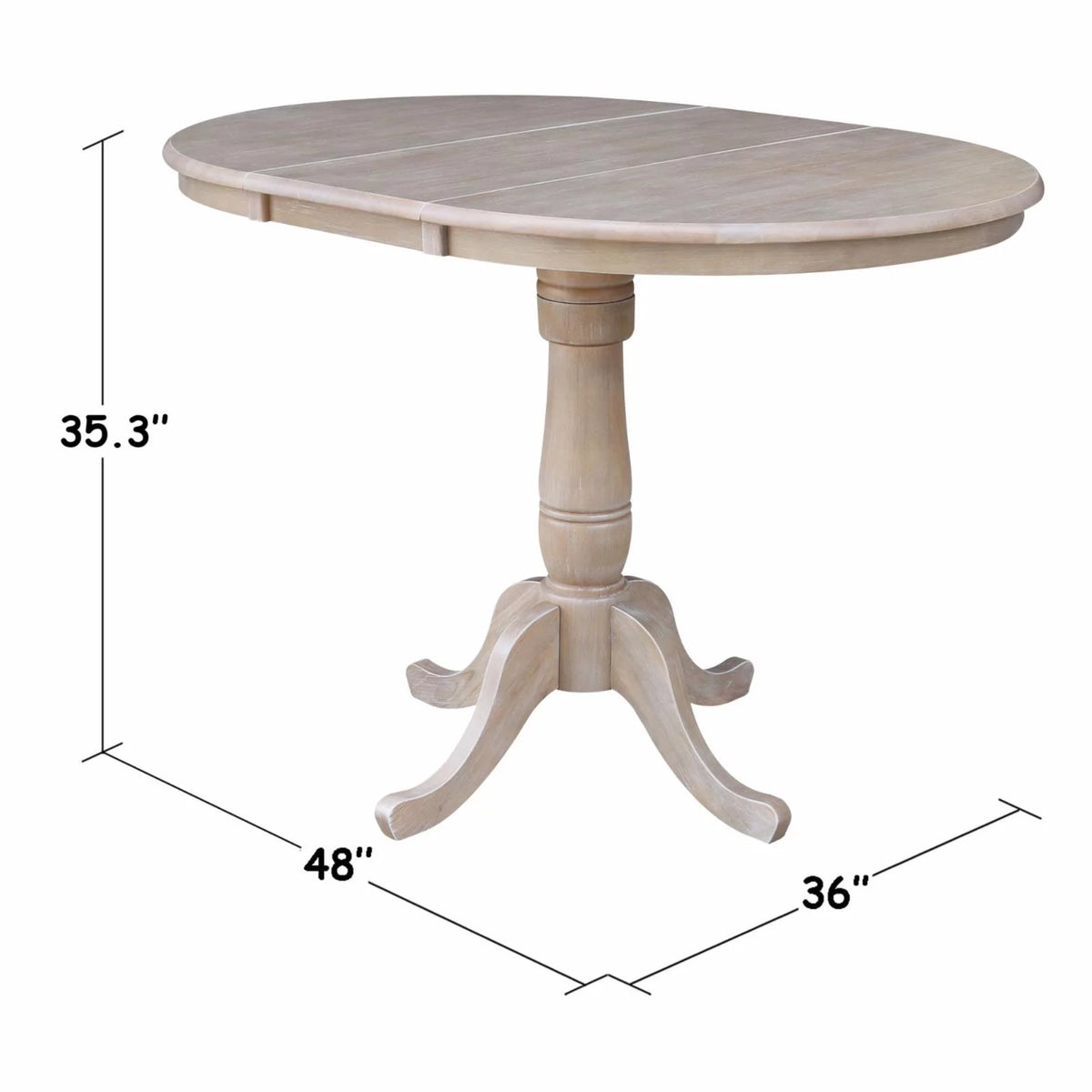 36" Round Top Pedestal Table with 12" Leaf U6362