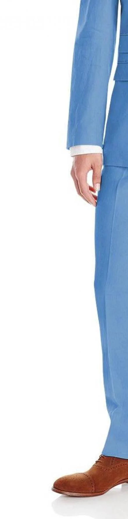 2-piece Blue Cotton Modern Fit M123