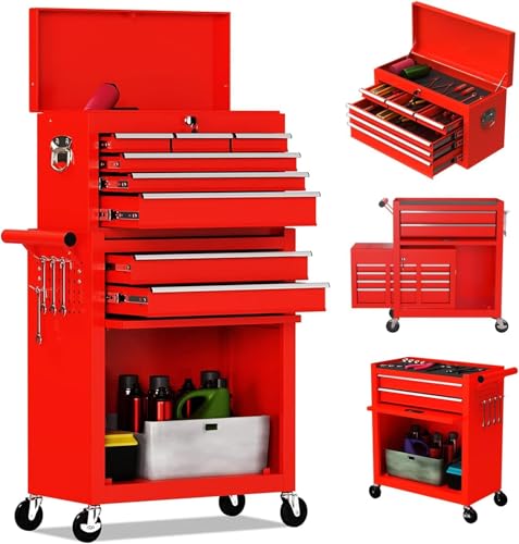 8 Drawer Rolling Tool Chest with Wheels and Lock E5716