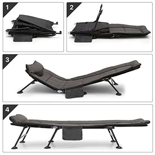 Adjustable Reclining Camping Bed with Carry Bag Q96440