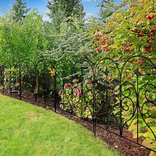 Decorative Garden Fence 32 in x 10 ft Rustproof Metal N300615