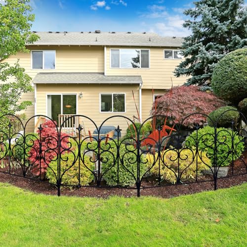 Decorative Garden Fence 32 in x 10 ft Rustproof Metal N300615