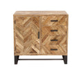 Brown Mango Wood 4 Drawers 1 Shelf 1 Door Geometric Cabinet G20576