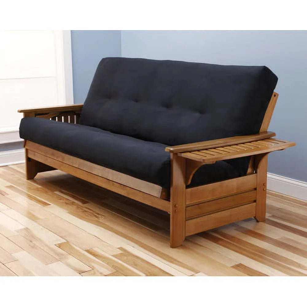 Light Brown Futon with Fabric Mattress S611