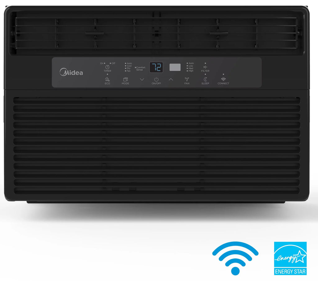 8,000 BTU 115V Smart Window Air Conditioner with Remote, Black R477