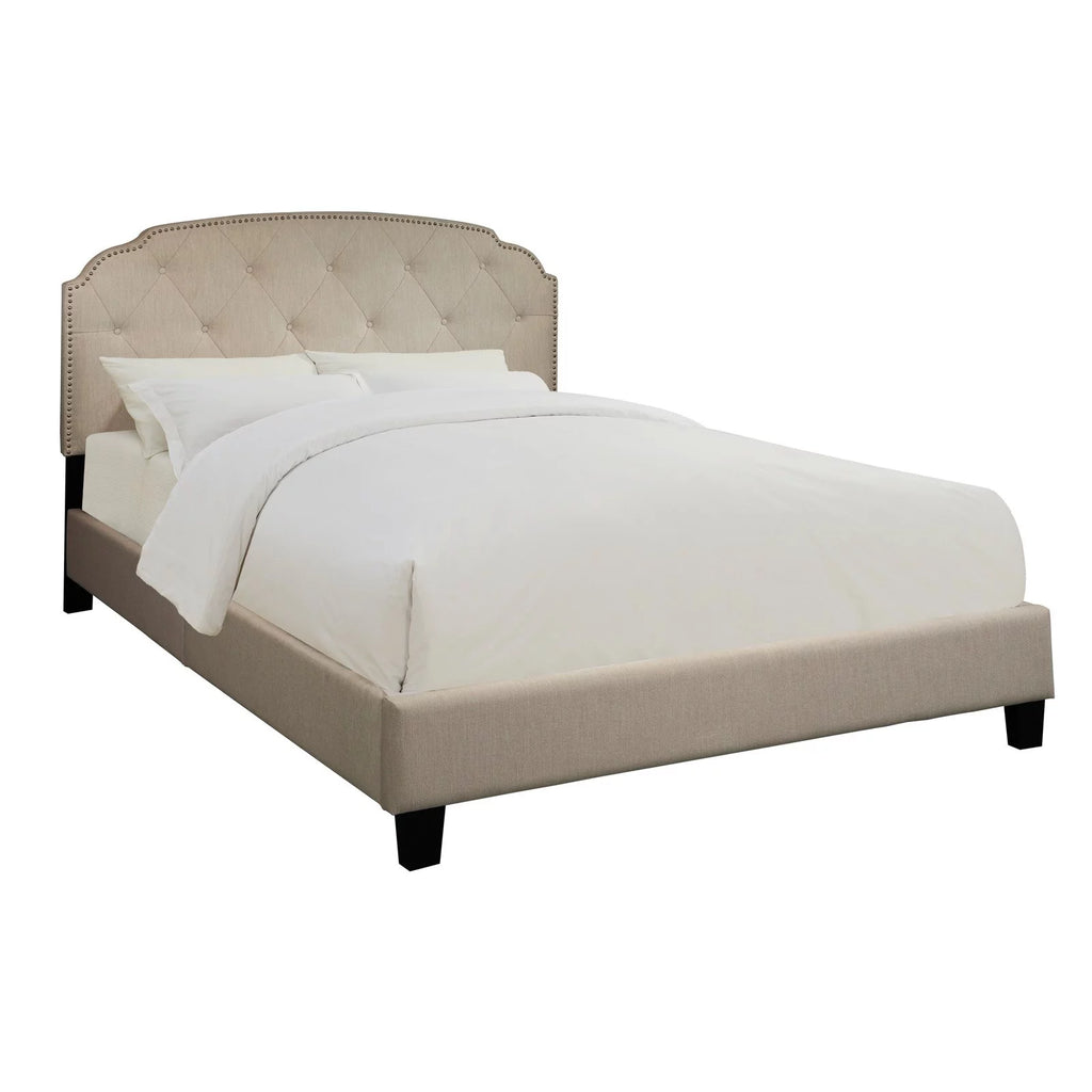 King All-In-One Shaped Corners Upholstered Bed N1858