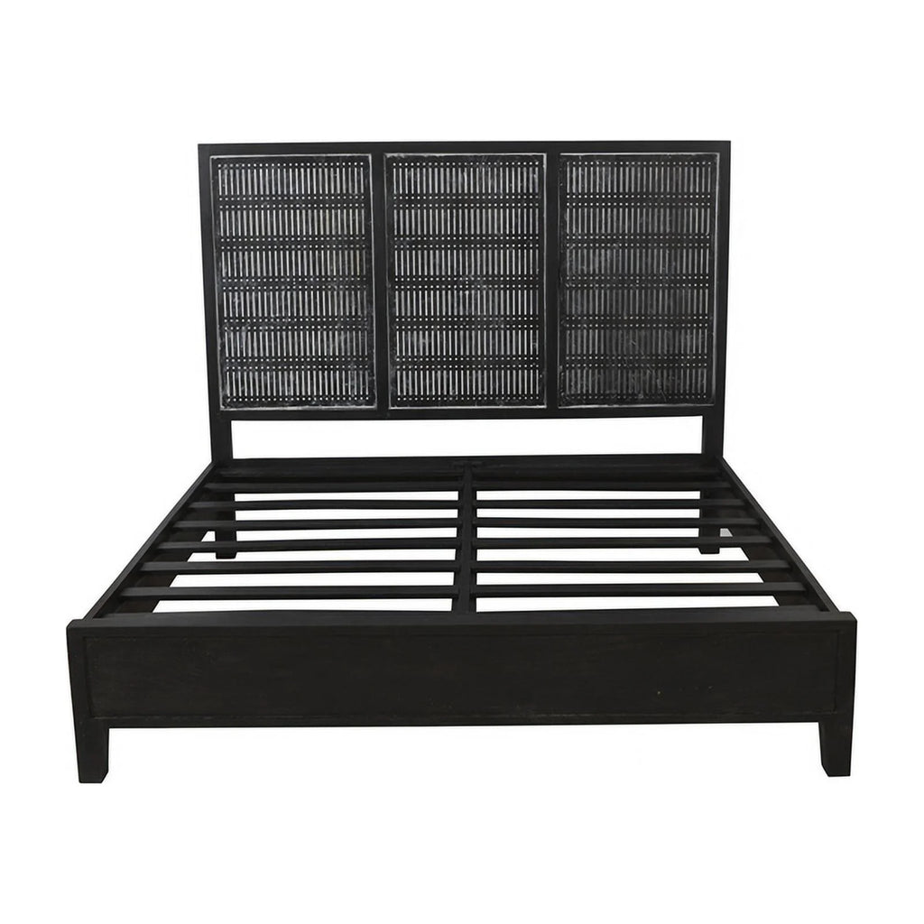 Solid Wood Eastern King Bed Antique Brown S87773