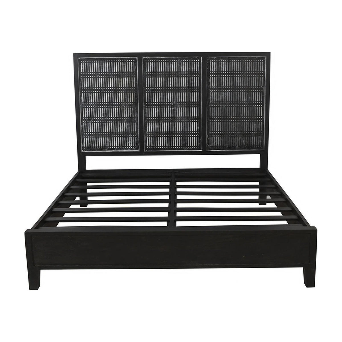 Solid Wood Eastern King Bed Antique Brown S87773