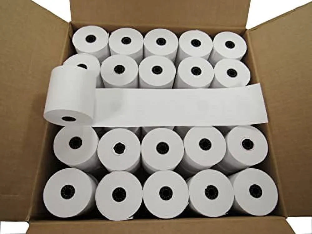 One Ply Bond Receipt Paper Rolls, Pack of 50 C549
