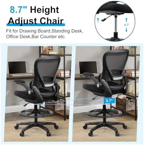 Ergonomic Mesh Office Chair with Lumbar Support Black C8054