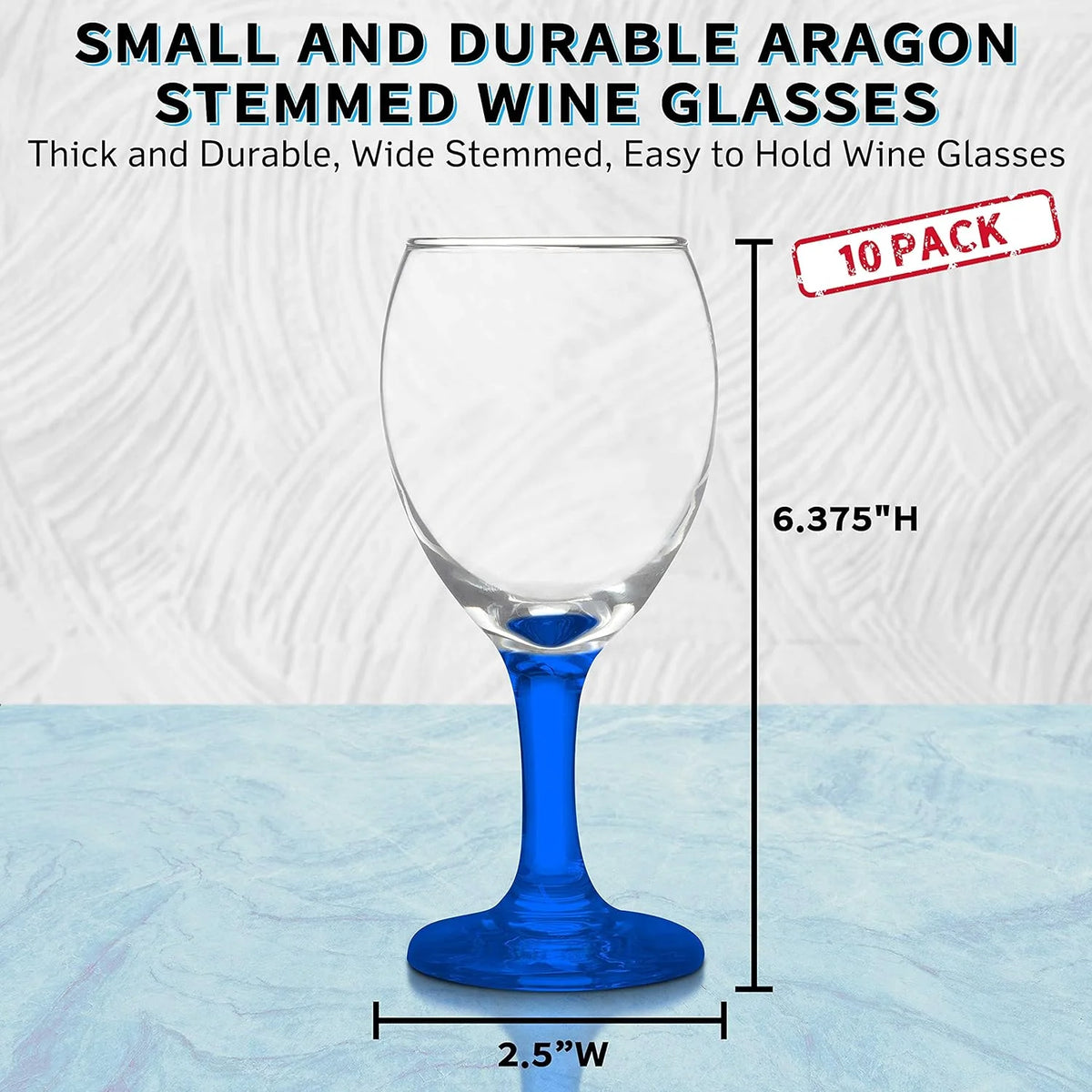 Blue 8.5 Oz Wine Glasses Set R82578