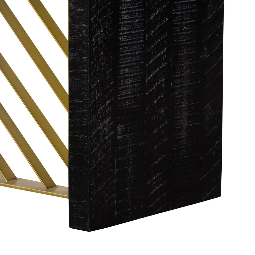 Black Wood Metal Console Table F99999