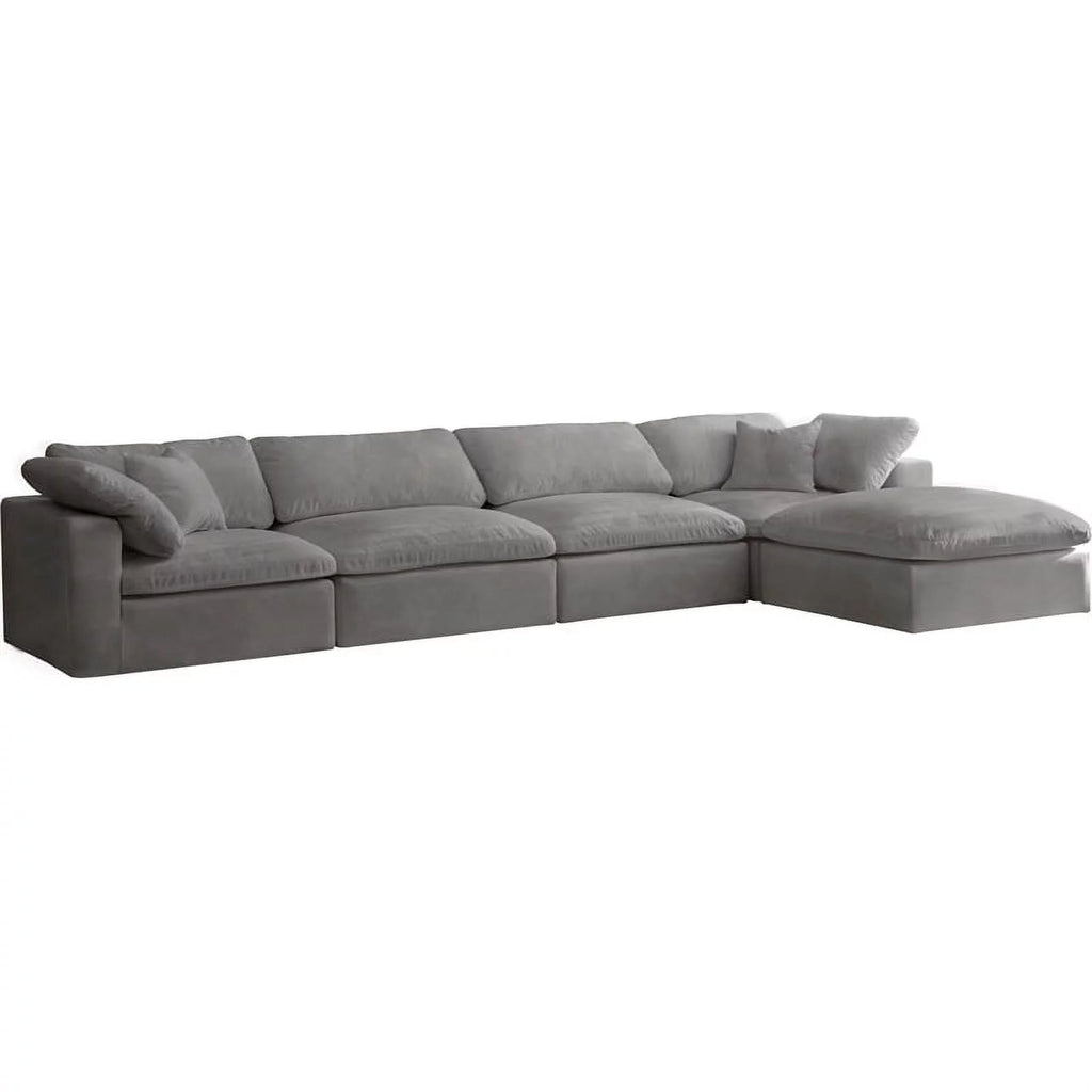 Gray Velvet Modular Sectional R5945