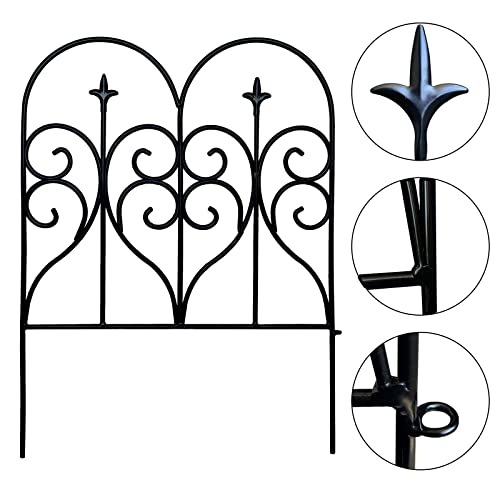 Decorative Garden Fence 32 in x 10 ft Rustproof Metal N300615