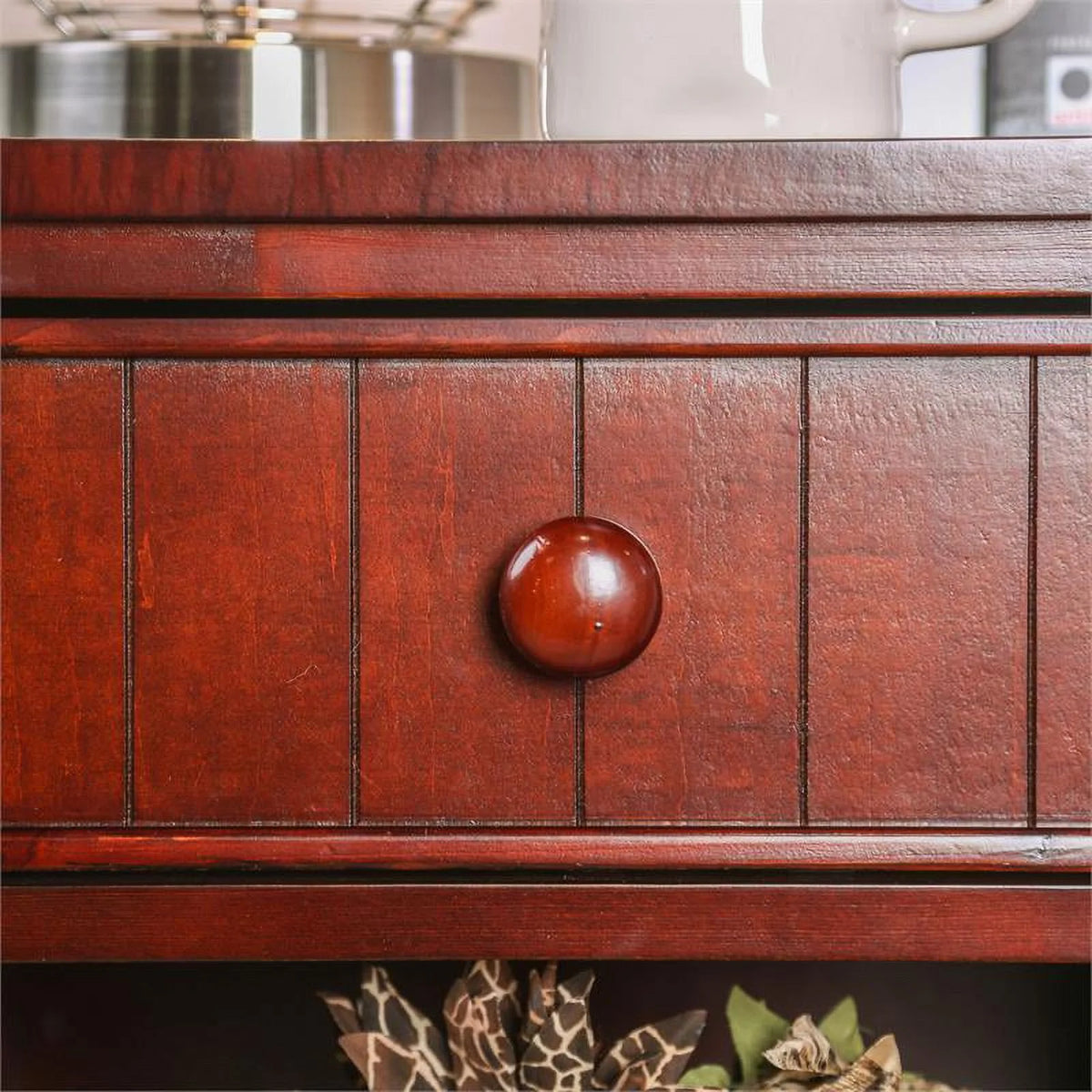 Solid Wood 1-Drawer Nightstand in Cherry I8623