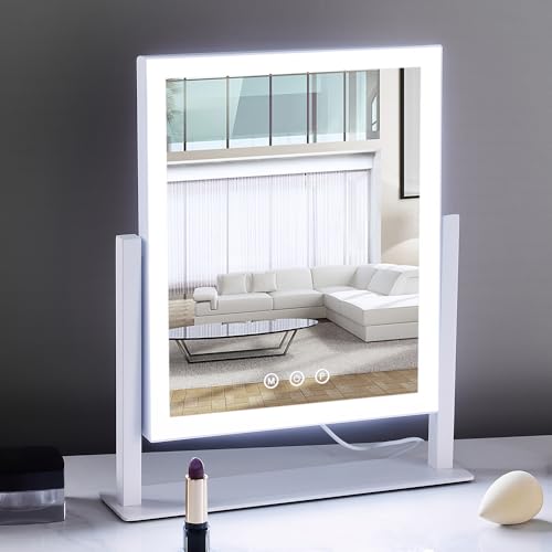 Lighted Makeup Mirror with 5X Magnification, 17.3in White L5433