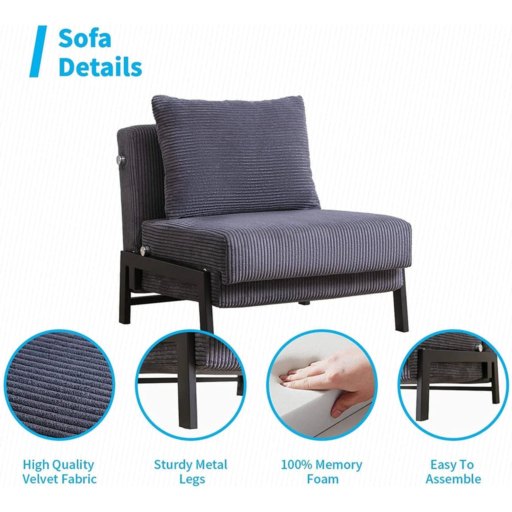Foldable Sleeper Sofa Bed Dark Grey K59272