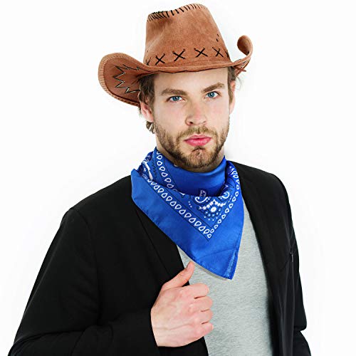 6 Set Western Cowboy Hat with Bandanna X209