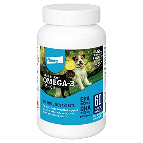 Omega-3 Fish Oil Liquid Supplement for Small Dogs and Cats, 60 Count W484