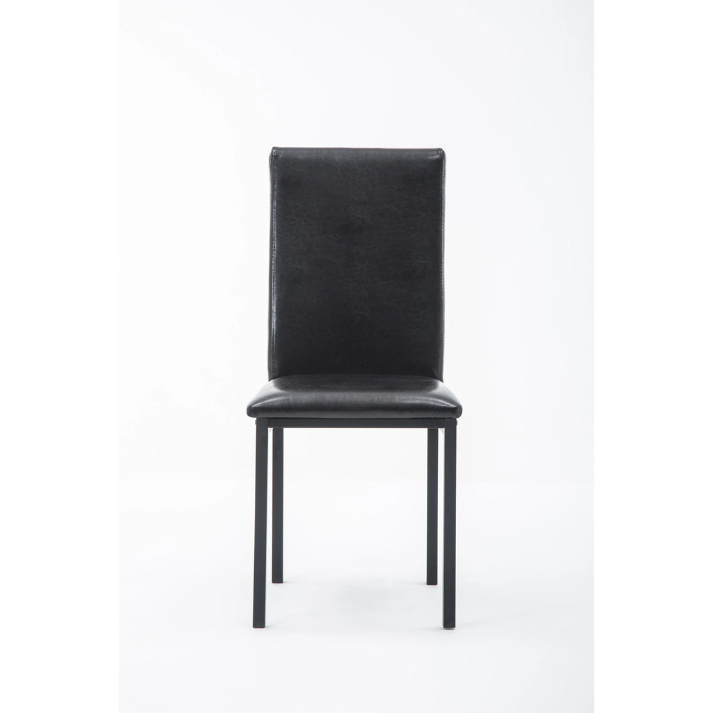 5pc Black Faux Leather Dining Room Set Z76881