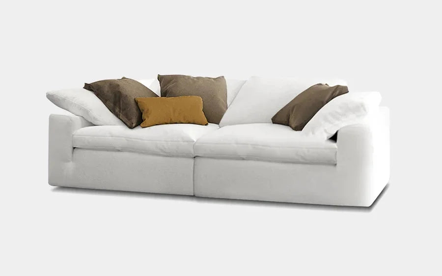 White Fabric 2 Pc Sectional Sofa R727345