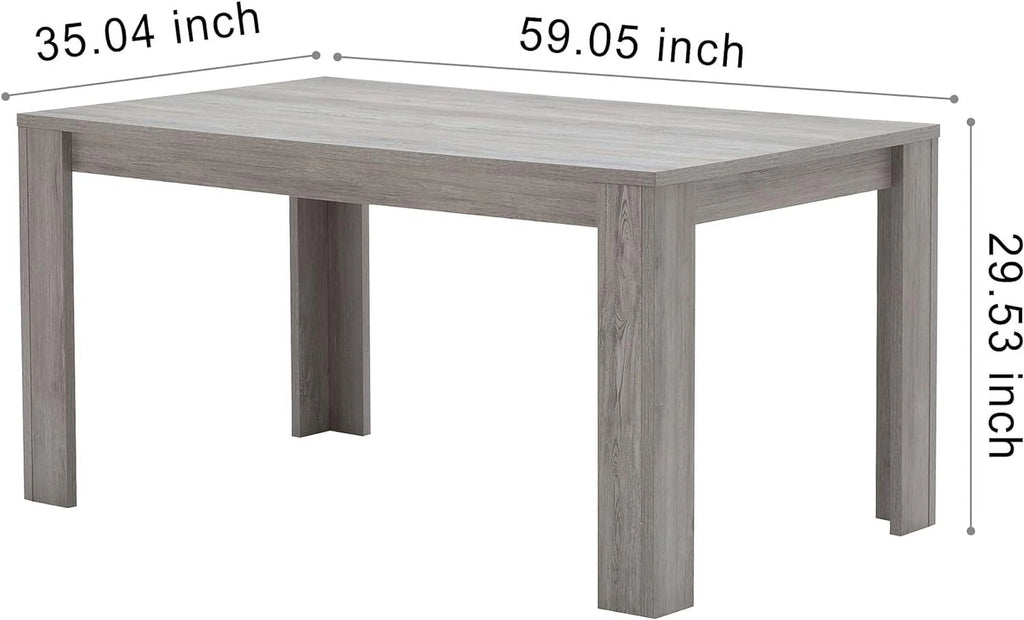 5-Piece Wooden Dining Table Set with 4 Velvet Blue Chairs E31930