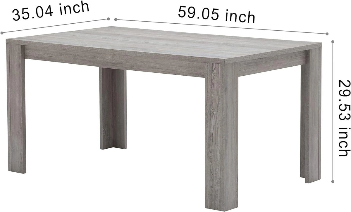 5-Piece Wooden Dining Table Set with 4 Velvet Blue Chairs E31930