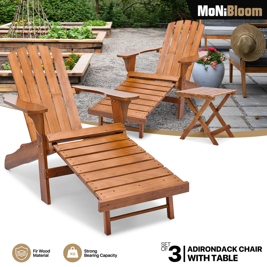 Set of 3 Adirondack Chairs with Side Table O1708