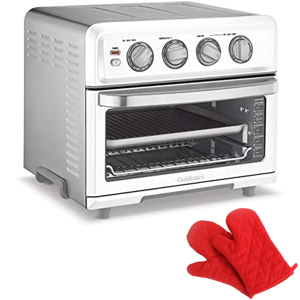 White AirFryer Toaster Oven with Grill and Oven Mitt E53174