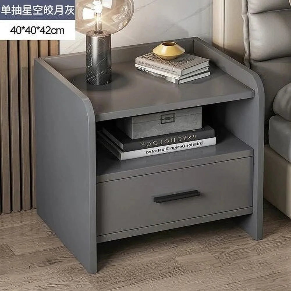 White Modern Nightstand with Drawers X880