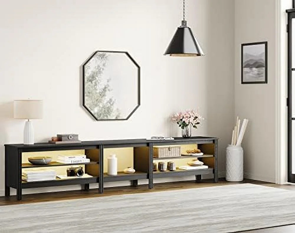 Black TV Stand with 16 Color LED up to 75 Inches T271563