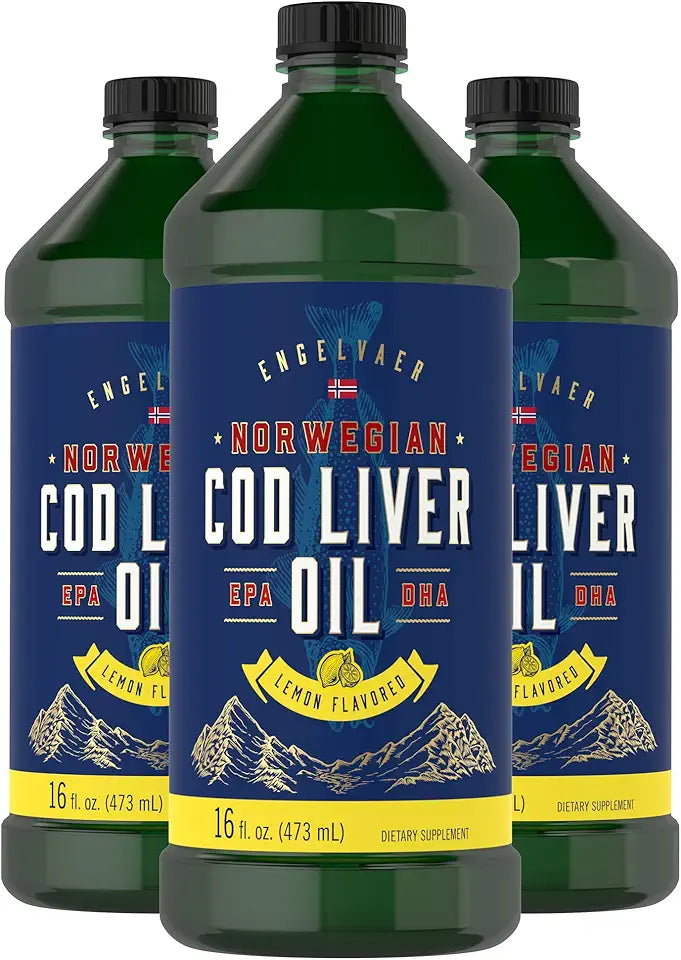 Cod Liver Oil Liquid Lemon Flavor 16 fl oz Pack of 3 G79394