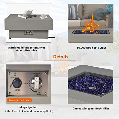 Propane Outdoor Fire Pit Table 32.5-inch Round 50,000 BTU F86718