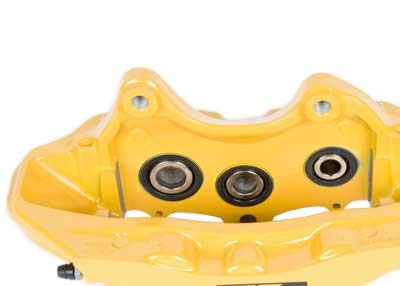 Yellow Front Driver Side Disc Brake Caliper Assembly J85837