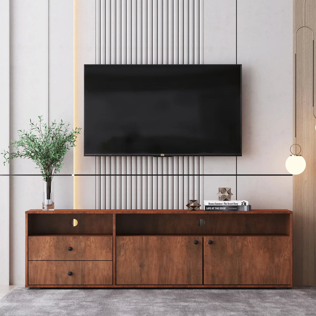 Brown Wood Grain TV Cabinet U5128