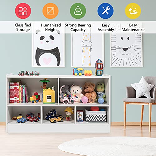 Wooden 5-Section Toy Storage Organizer P137