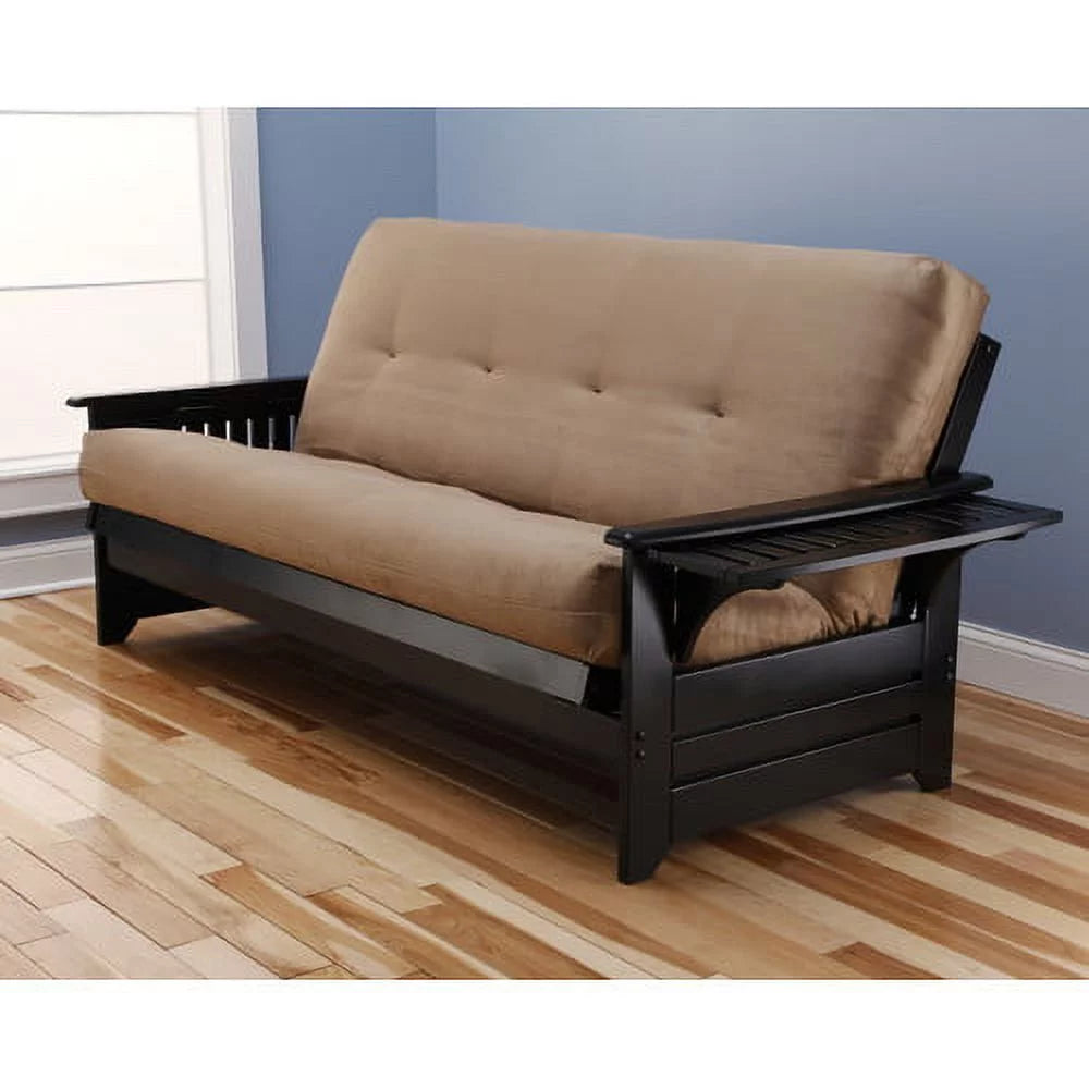 Light Brown Futon with Fabric Mattress S611