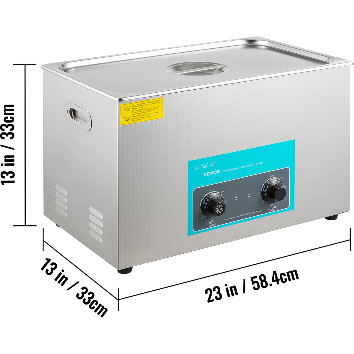30L Ultrasonic Cleaner 304 Stainless Steel with Heater Timer D9095