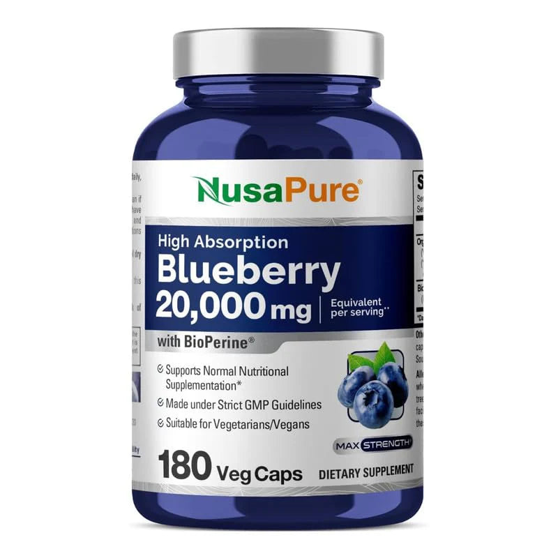 Blueberry Concentrate 20,000mg 180 Veggie Capsules G274