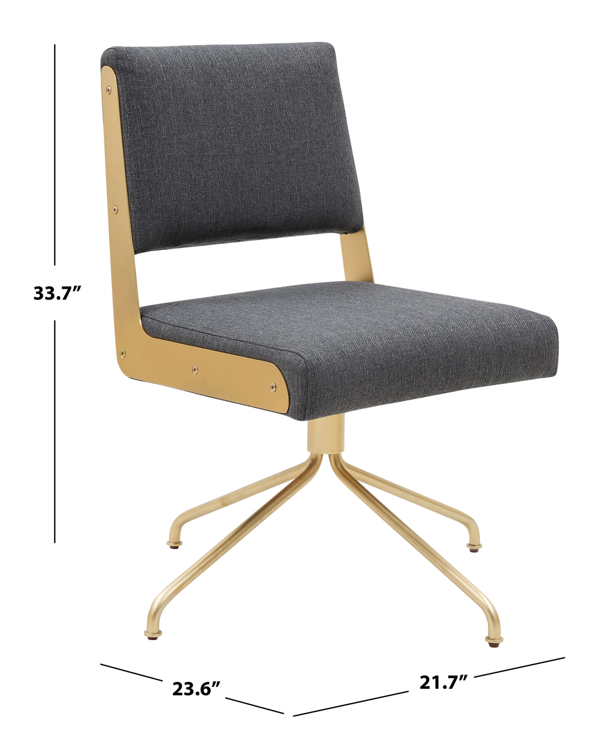 Slate Grey Gold Leather Swivel Office Chair F87093