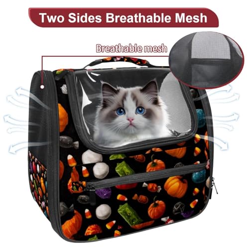 Halloween Pet Carrier Backpack with Ventilated Mesh Windows E341028