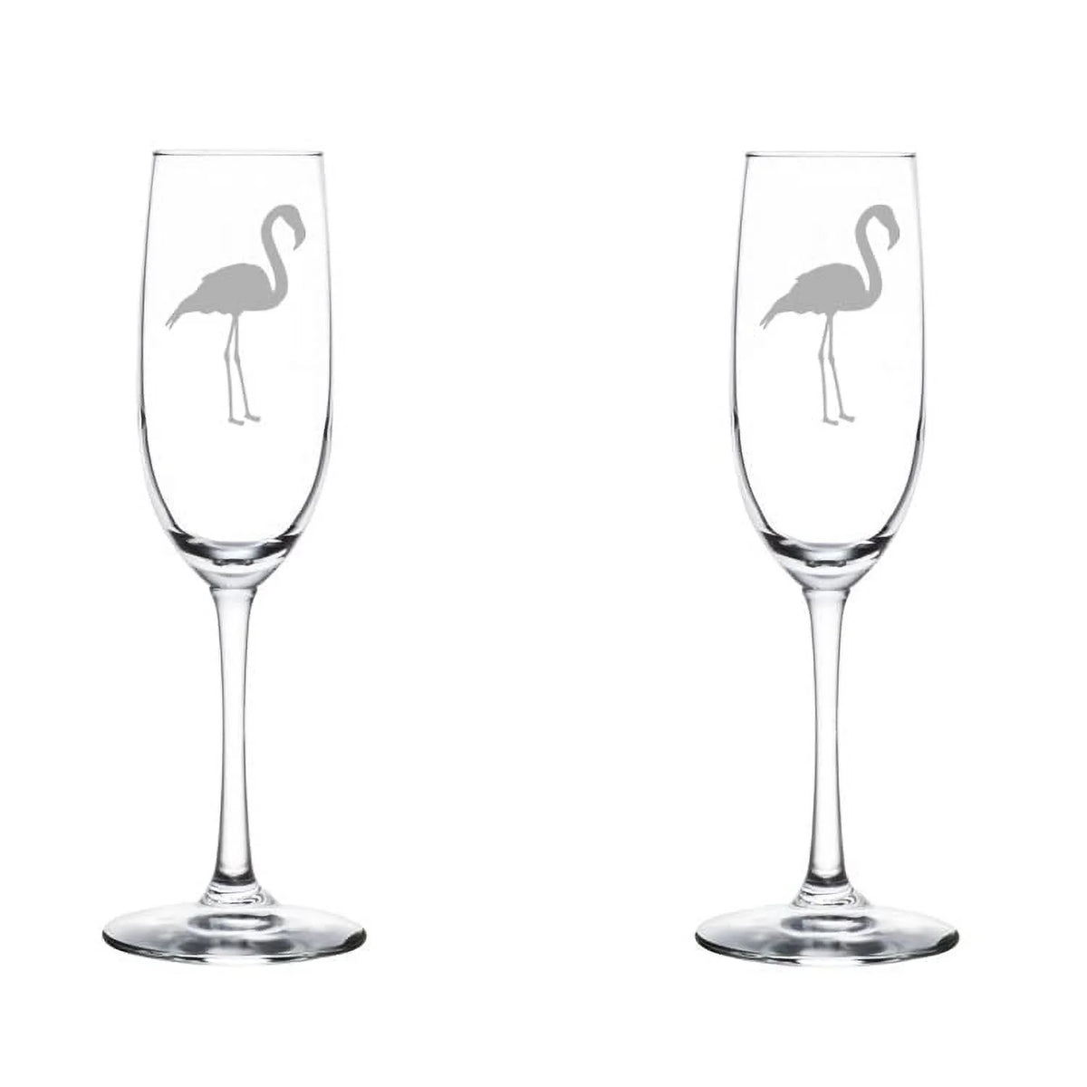 Set of 2 Glass Champagne Flutes 8 oz Stemmed H536