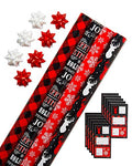Red and Black Christmas Wrapping Paper Set with Cut Lines M25915