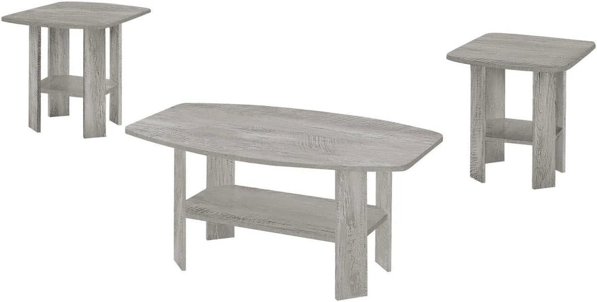 Grey Laminate 3Pcs Coffee End Side Table Z2011