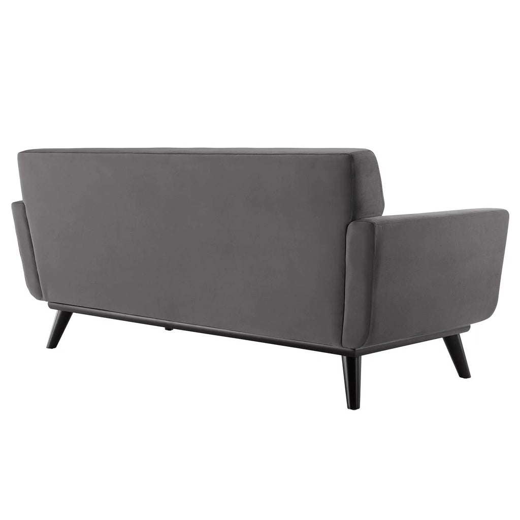 Gray Channel Tufted Performance Velvet Loveseat I829809