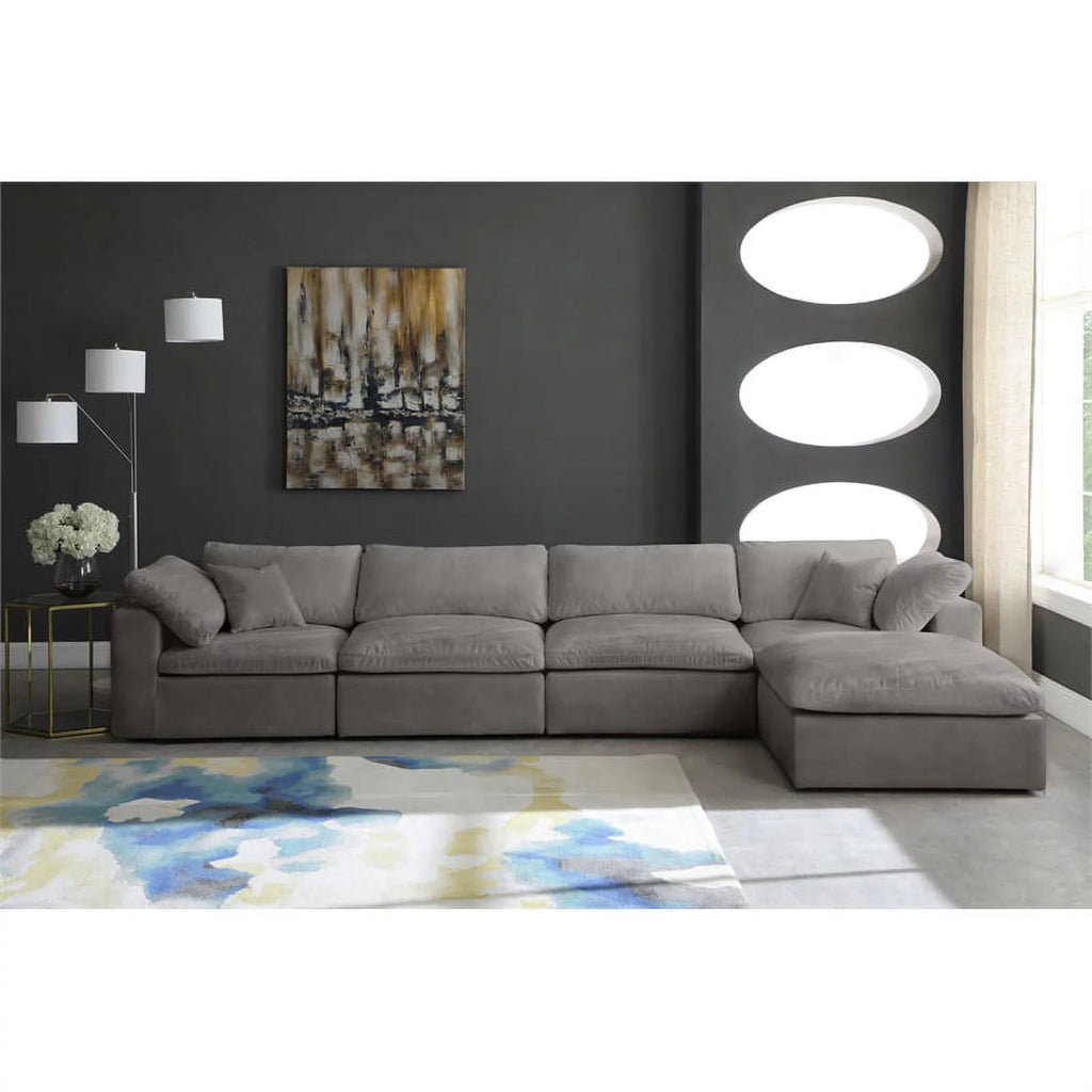 Gray Velvet Modular Sectional R5945