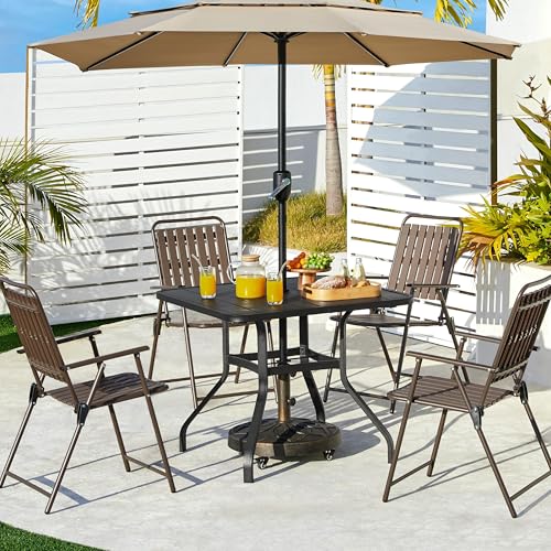 Folding Patio Chair Set of 4 Black E754